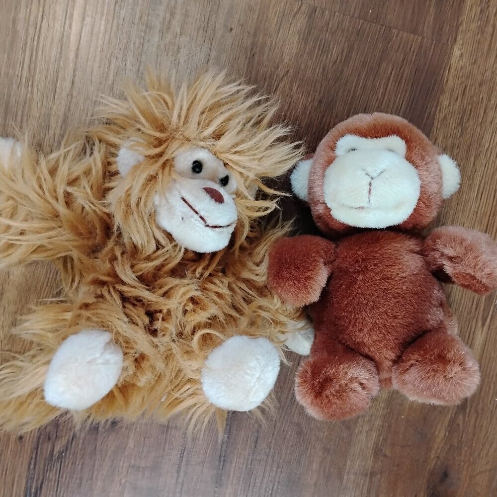 Vintage Gund Marvin Monkey Plush Pair Lot (2)